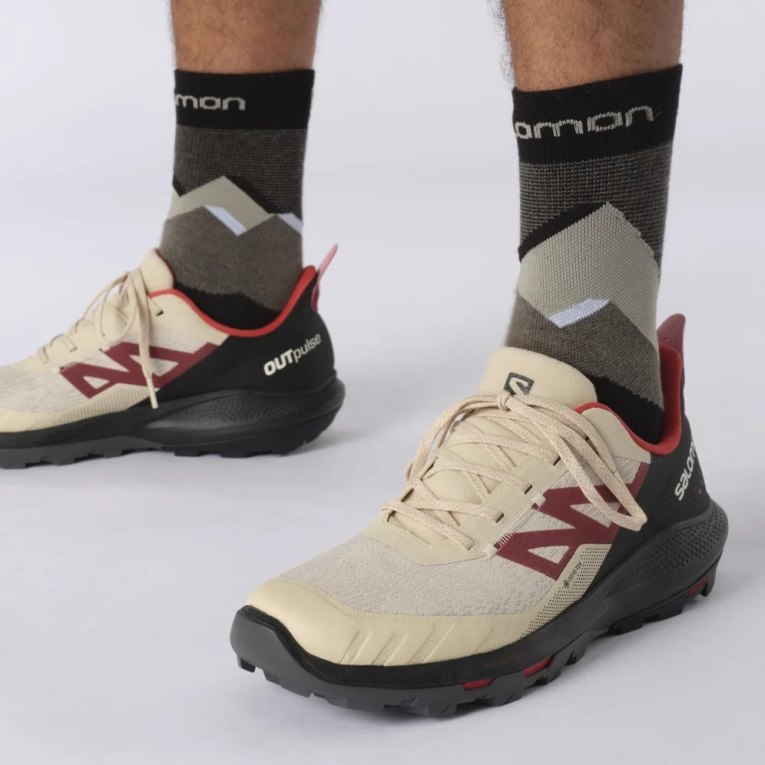 Tenis Senderismo Salomon Outpulse GTX Hombre Amarillos Claro Negros | MX ULVN807